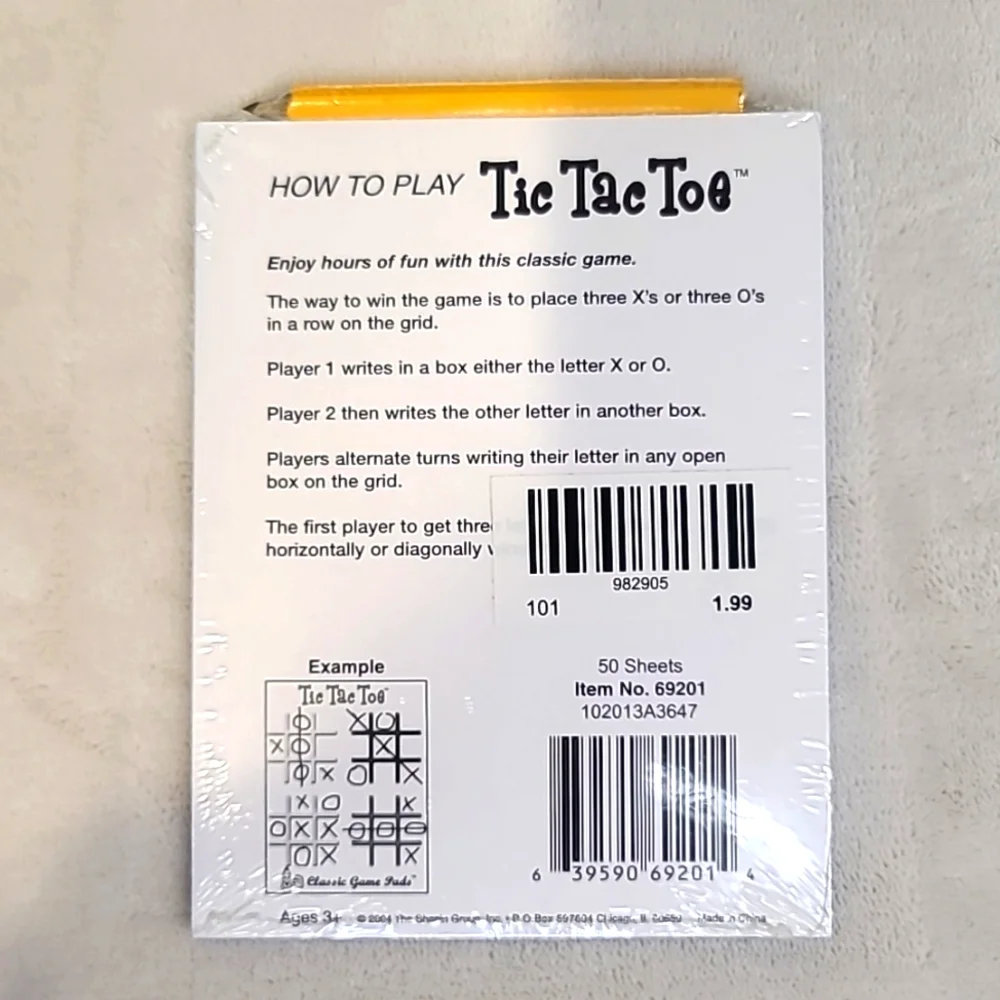 Classic Game Pads Travel/Vacation Set - Tic Tac Toe/Hangman/Dot to Dot NIB/NWT